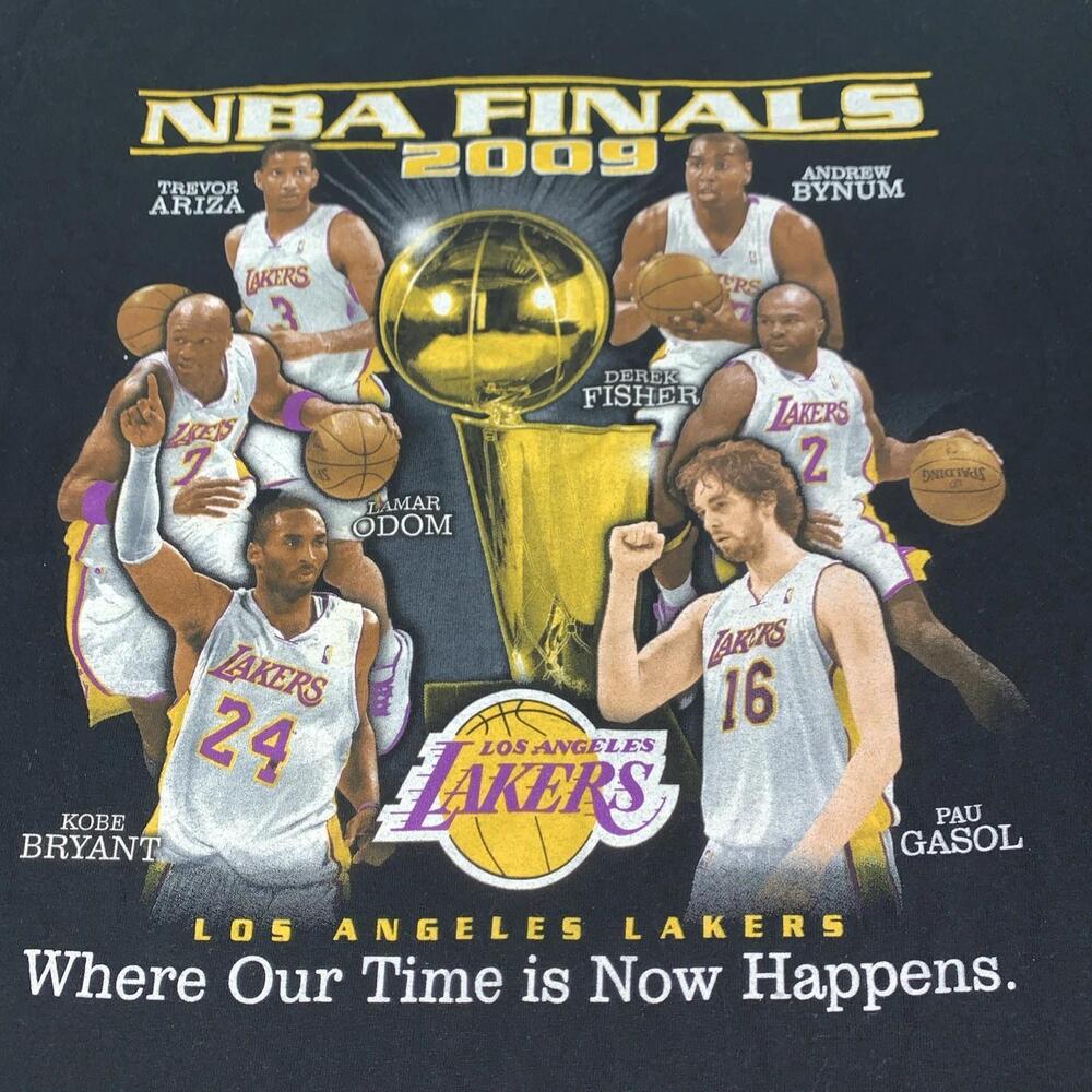 La Lakers 2009 Finals Black T Shirt Mens 2Xl Kobe Bryant Gasol Rare 2 Sided